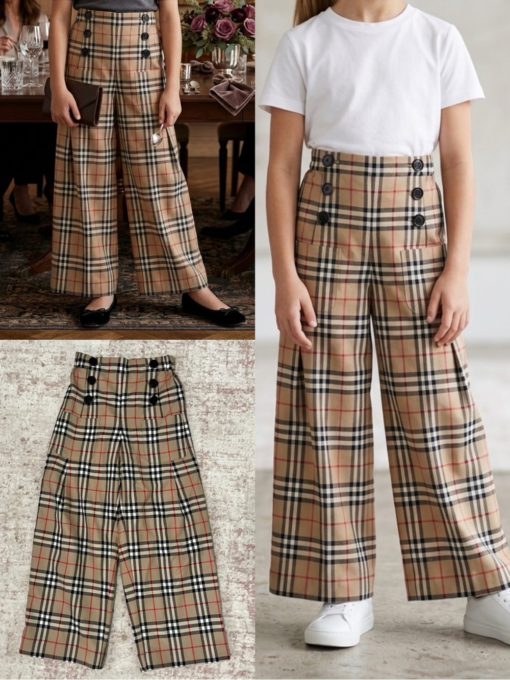 BURBERRY High waisted Trousers Button Down Pants sz. 10Y